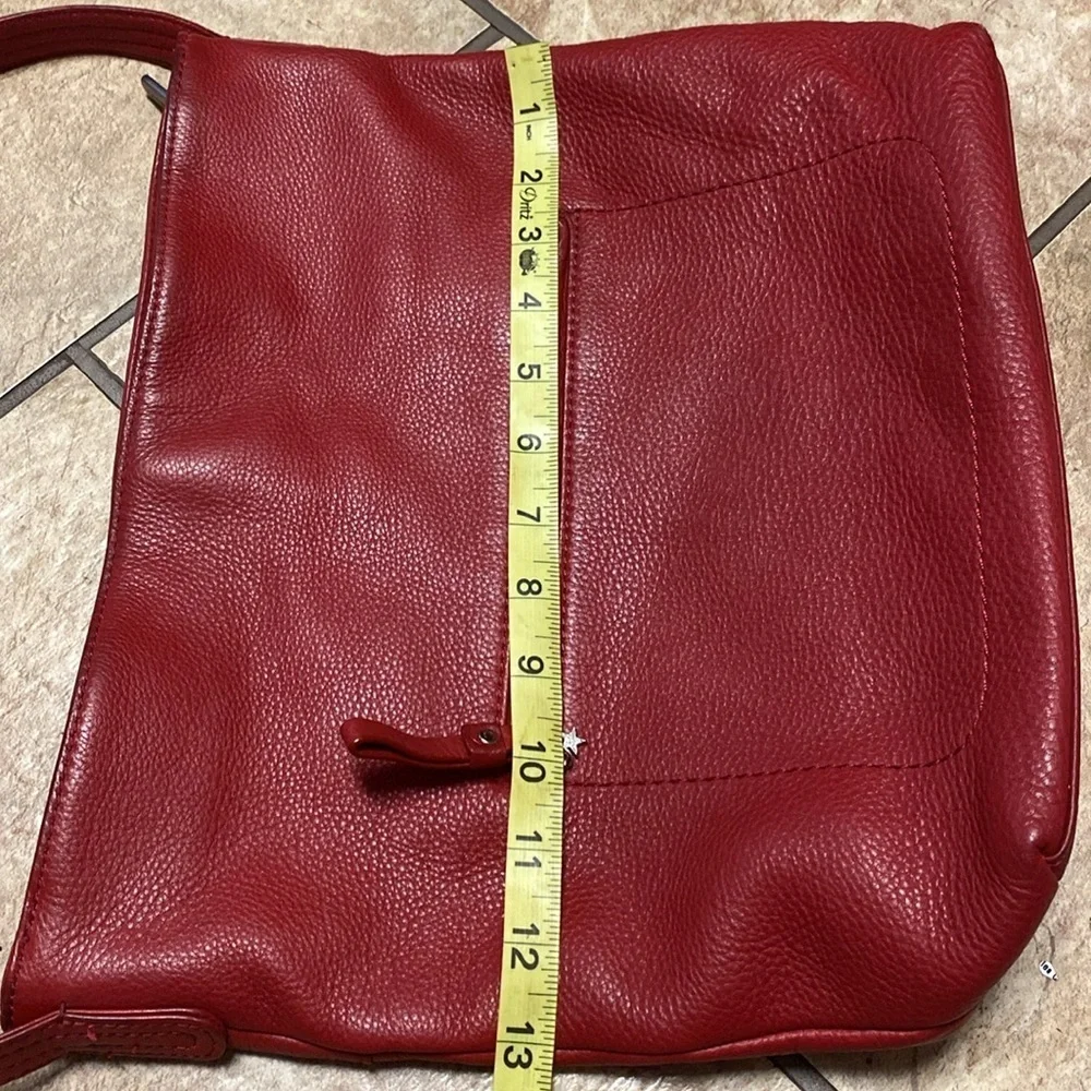 Sophisticated Red Leather Shoulder Bag with Casual Style Practical Crossbody